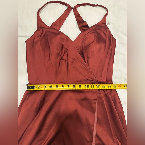 AW Bridal Adeliza Dress Size 8 Burgundy Satin Charmeuse NEW! - Picture 9 of 13